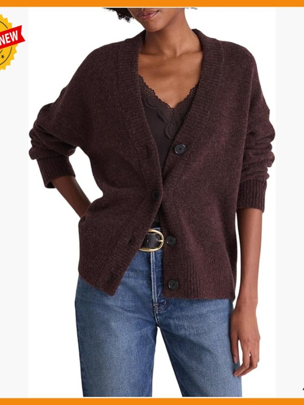 Longer Cardigan V-Neck Sweater Layering Piece Casual Wear